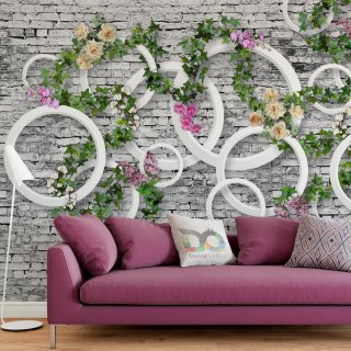  3D Rings and Vines Wallpaper 2