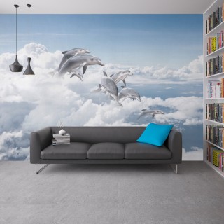 Wallpaper Dolphins in the Sky