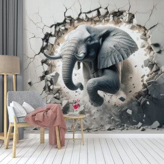 Elephant Off The Wall Realistic Wallpaper 2