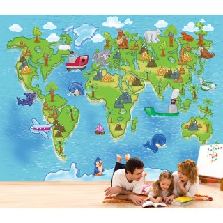 Kids Room World Map Wall Poster
