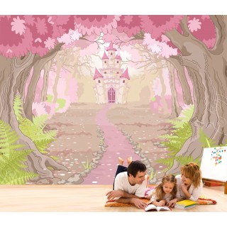 Kids Room Pink Castle Wall Poster