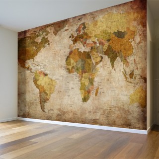 Tumbled World Map Wall Poster