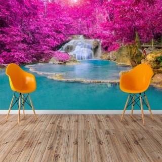 Spring View Waterfall Wall Poster